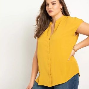 Yellow Cap Sleeve Blouse